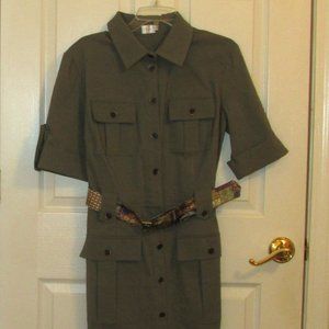 Florintino Size Medium Safari Green Dress